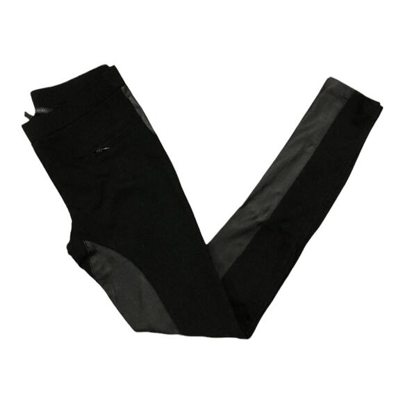 Victoria's Secret Black Faux Leather Panel Skinny Ponte Moto Leggings Size XS - Picture 1 of 7